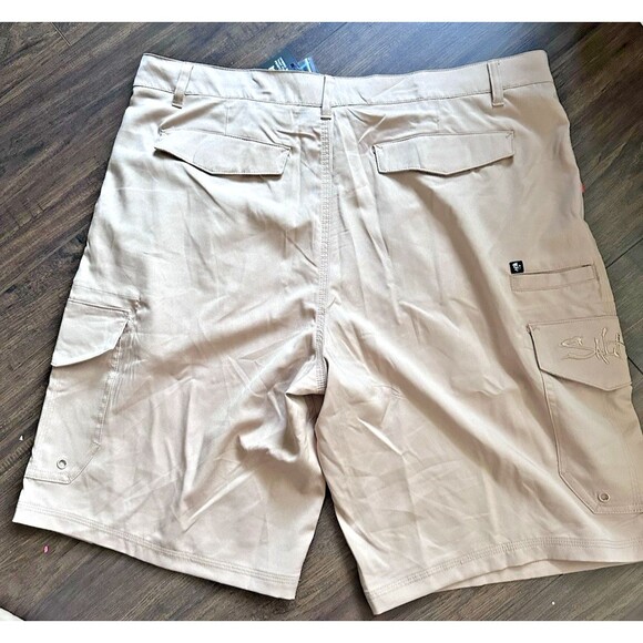 Salt Life Men's Hybrid SLX-QD Performance 10" Cargo Shorts Taupe Beige 30 - Picture 8 of 10